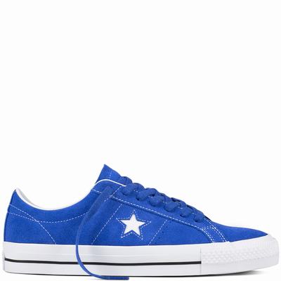 Converse One Star Pro Suede Low Tops Womens - Royal/White/Black Shoes (168NZYGD)